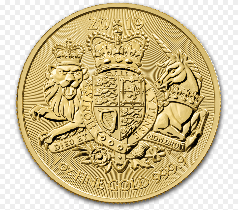 Gold Royal Arms Coin Uk Bullion Gold Coins, Person, Face, Head, Money Png