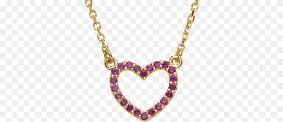Gold Ruby Heart Necklace Necklace, Accessories, Jewelry, Gemstone Free Transparent Png