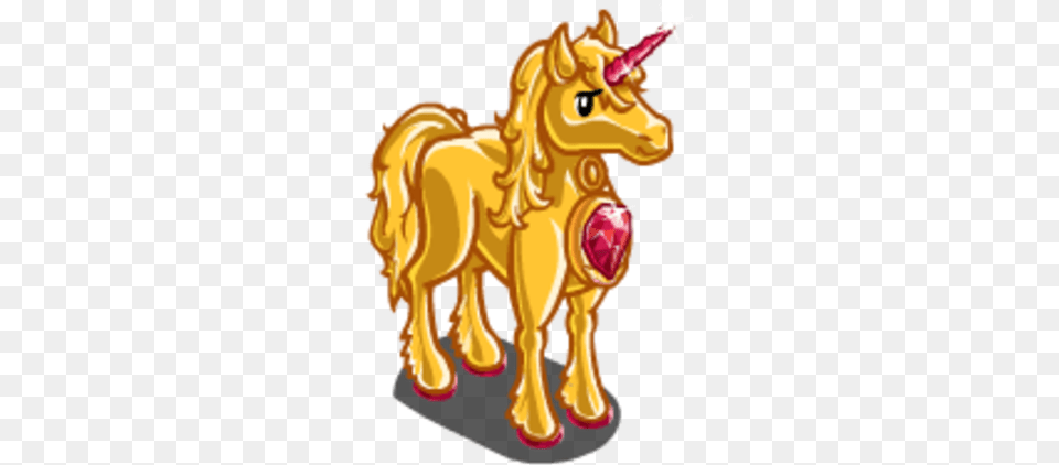 Gold Ruby Unicorn Farmville White Unicorn, Animal, Mammal Png Image