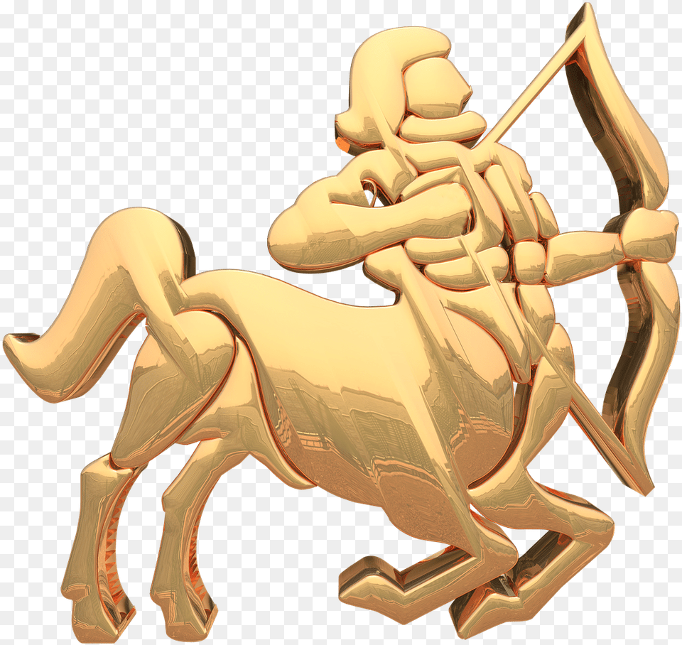 Gold Sagittarius Sign, Person, People Free Png Download