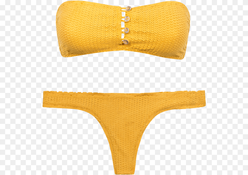 Gold Scales Buttons Bikini Swimsuit Top, Underwear, Clothing, Lingerie, Swimwear Free Png