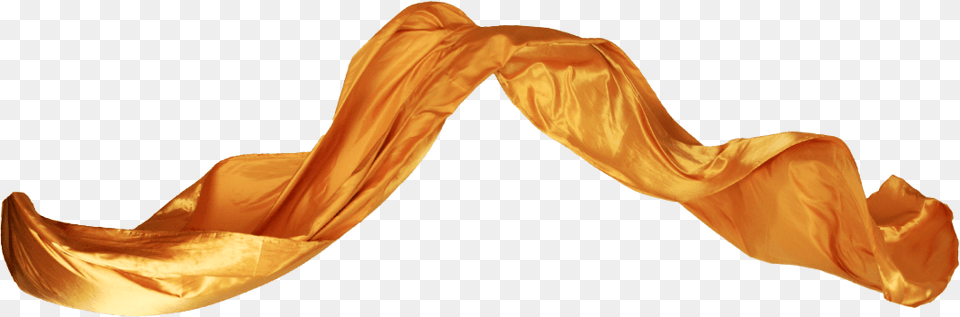 Gold Scarf Silk Scarf In Wind, Velvet, Clothing Free Png Download