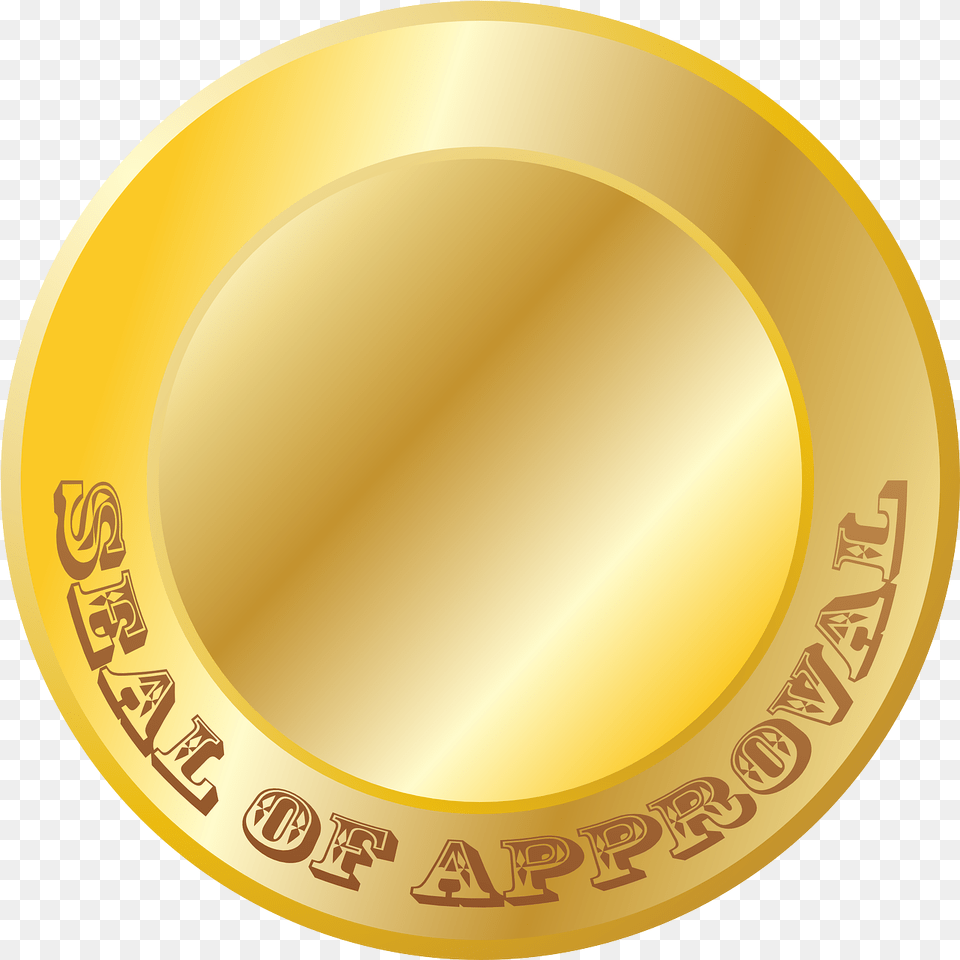 Gold Seal Approved Gold Seal Of Approval, Disk, Gold Medal, Trophy Free Transparent Png