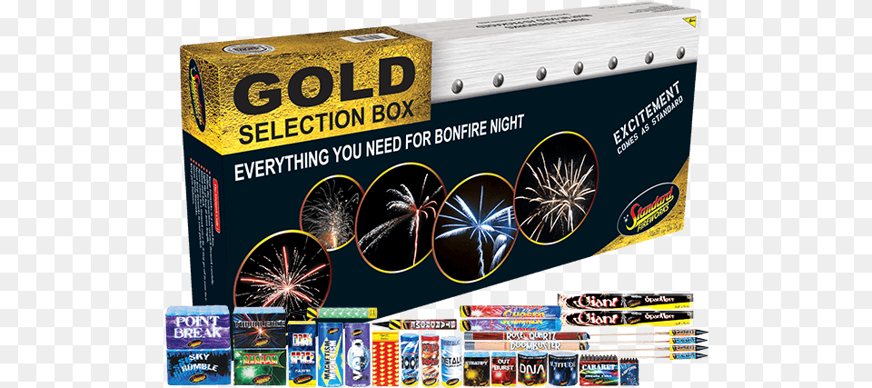 Gold Selection Box Fireworks Png