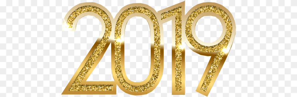 Gold Shiny Happy New Year 2019 3d Text Stock Photos, Number, Symbol, Cross Free Png