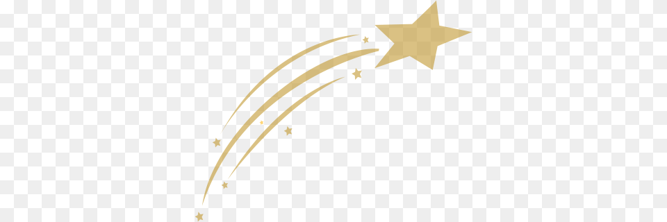 Gold Shooting Star Transparent, Star Symbol, Symbol, Bow, Weapon Png