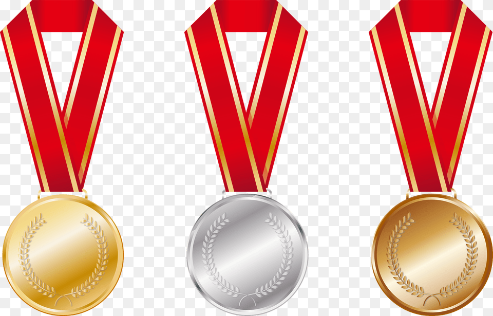 Gold Silver And Bronze Medals Clipart, Gold Medal, Trophy, Accessories, Jewelry Free Transparent Png