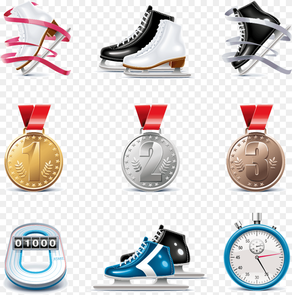 Gold Silver And Bronze Medals Pic Learn To Skate, Clothing, Footwear, Shoe, Sneaker Free Png Download