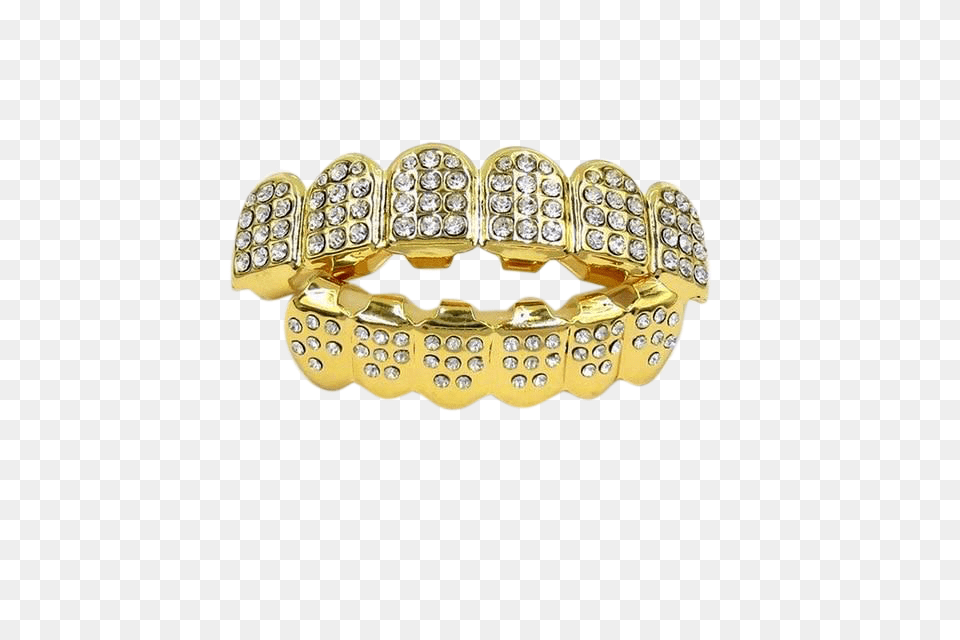 Gold Silver Iced Out Cz Teeth Grillz Grills Teeth Background, Accessories, Jewelry, Ring, Ornament Free Transparent Png