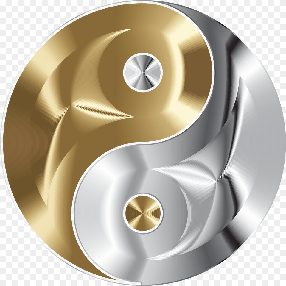 Gold Silver Yin Yang, Aluminium, Disk Png