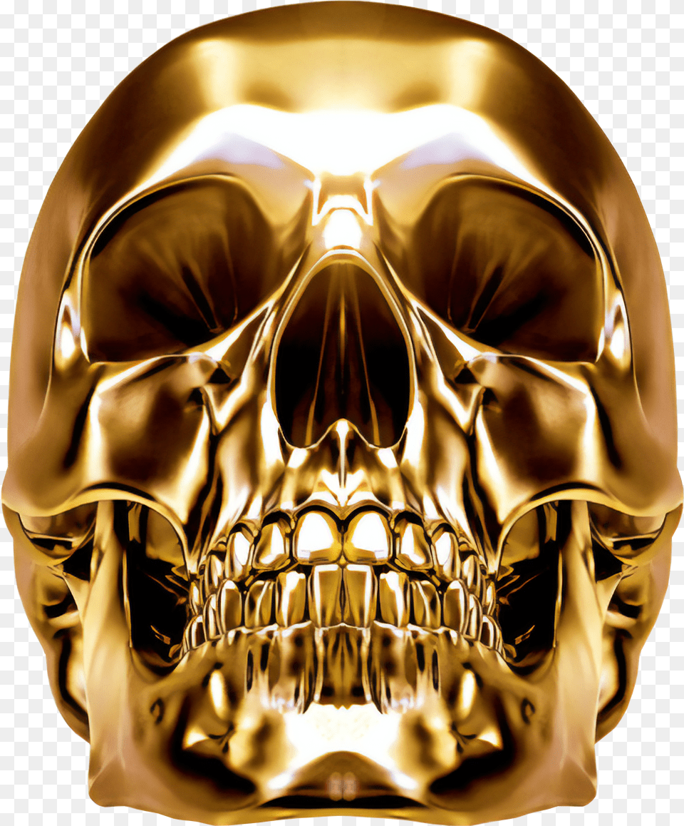 Gold Skull Skull Gold, Logo, Text Free Transparent Png