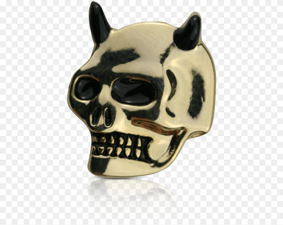 Gold Skull With Horns Skull Png