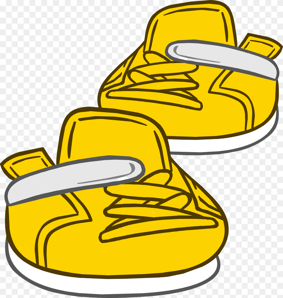 Gold Sneakers Clothing Icon Id 6176 Club Penguin Gold Shoes, Sneaker, Footwear, Shoe, Plant Png Image