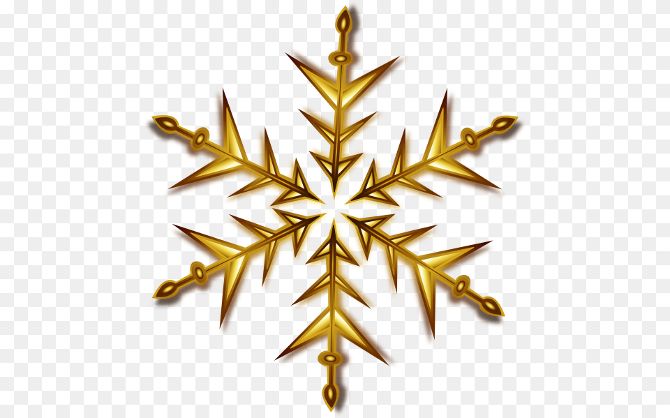Gold Snowflake Clip Art, Leaf, Nature, Outdoors, Plant Free Png