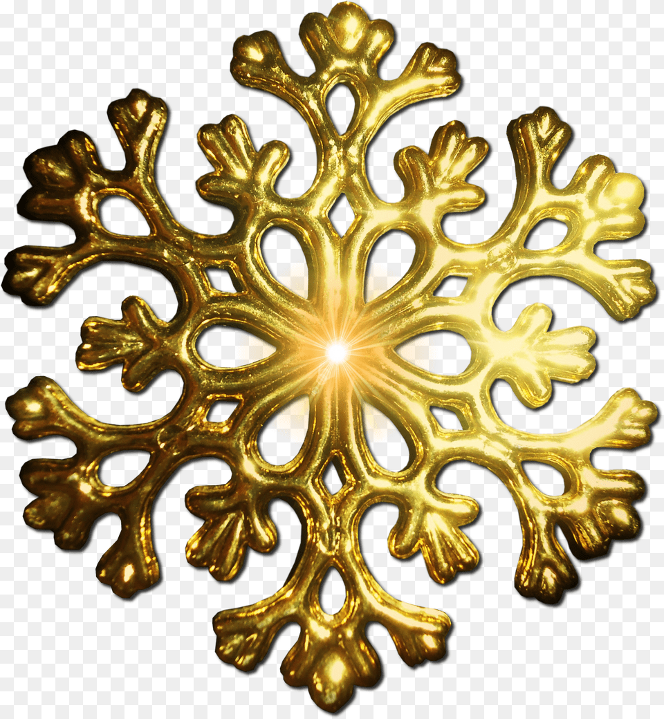 Gold Snowflake Clip Art Freeuse Gold Snowflakes Transparent Free Png Download