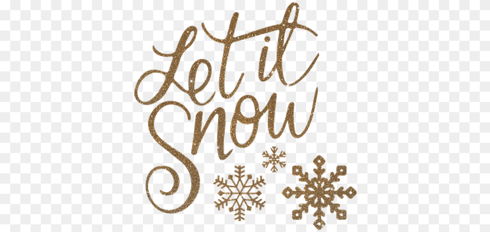 Gold Snowflakes Background Let It Snow No Background, Pattern, Text, Cross, Symbol Free Transparent Png