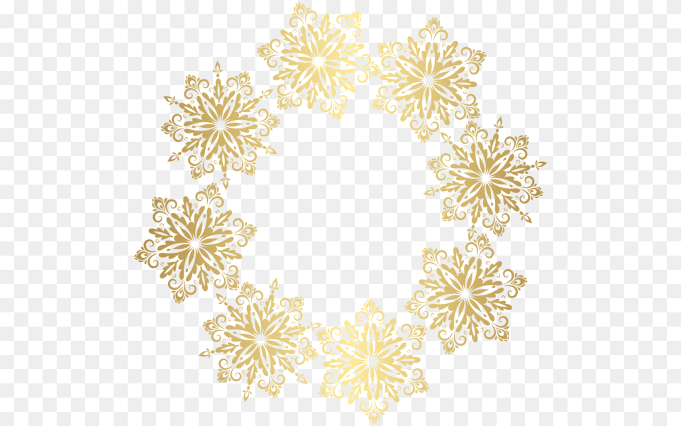 Gold Snowflakes Border Transparent Image Pattern, Accessories, Art, Floral Design, Graphics Free Png