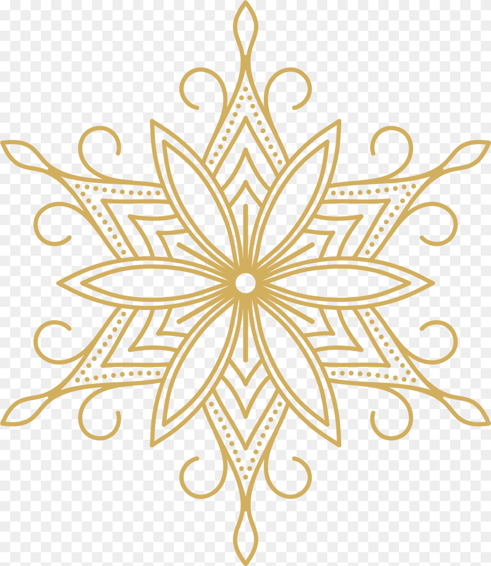 Gold Snowflakes Mandala Flor De Loto, Art, Floral Design, Graphics, Pattern Free Png