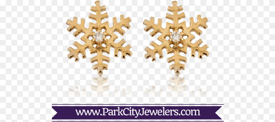 Gold Snowflakes Pear Shaped Emerald And Diamond Decorative, Accessories, Earring, Jewelry, Cross Png Image