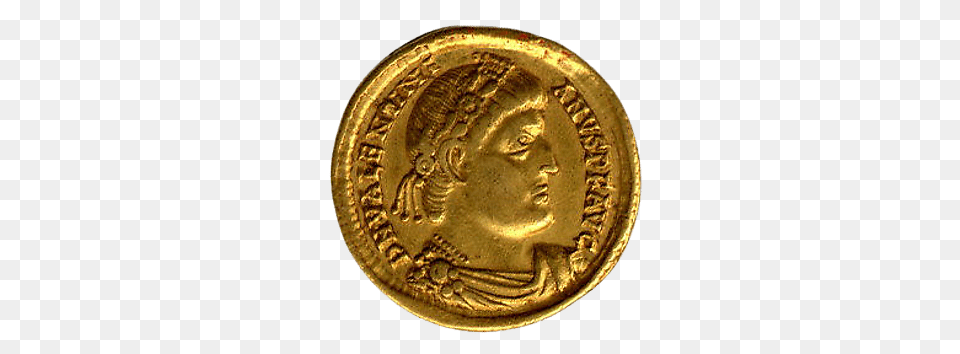 Gold Solidus Coin Of Valentinian I, Money, Accessories, Pendant, Locket Free Png Download