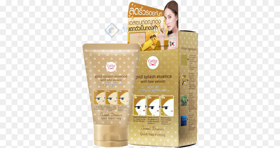 Gold Splash Essence 50g Box, Bottle, Cosmetics, Sunscreen, Person Free Transparent Png
