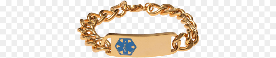 Gold Stainless Steel With Gold Plating Medical Alert Gold Bracelets, Accessories, Bracelet, Jewelry, Locket Free Png Download