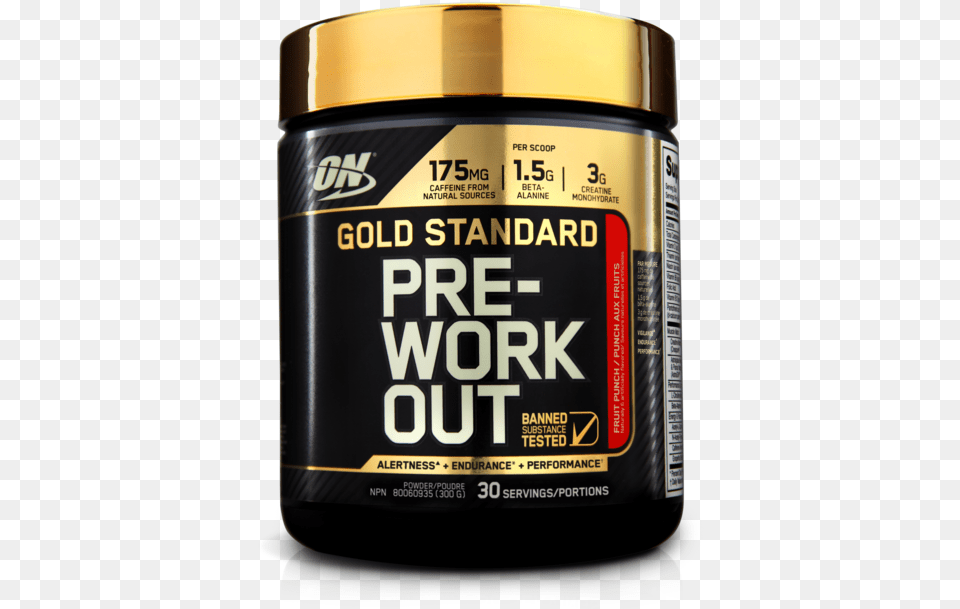 Gold Standard Pre Workout Fruit Punch Pre Work Out, Can, Tin, Bottle, Food Free Png Download