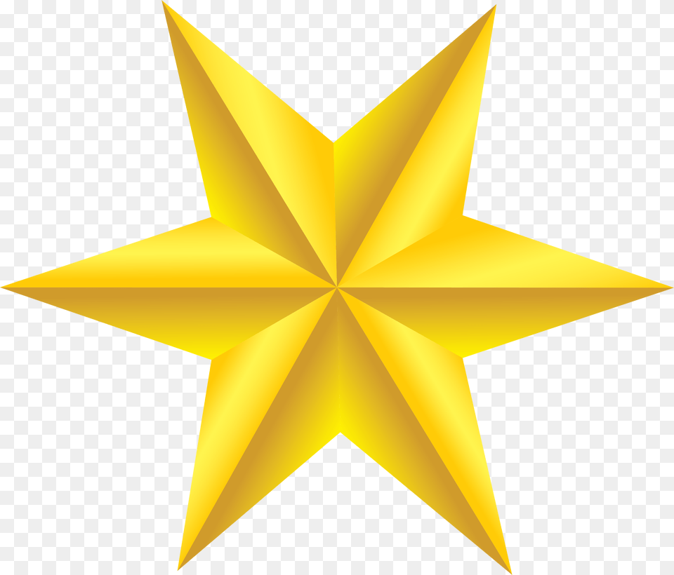 Gold Star Line Clipart Gold Star Simple, Star Symbol, Symbol, Animal, Fish Free Png