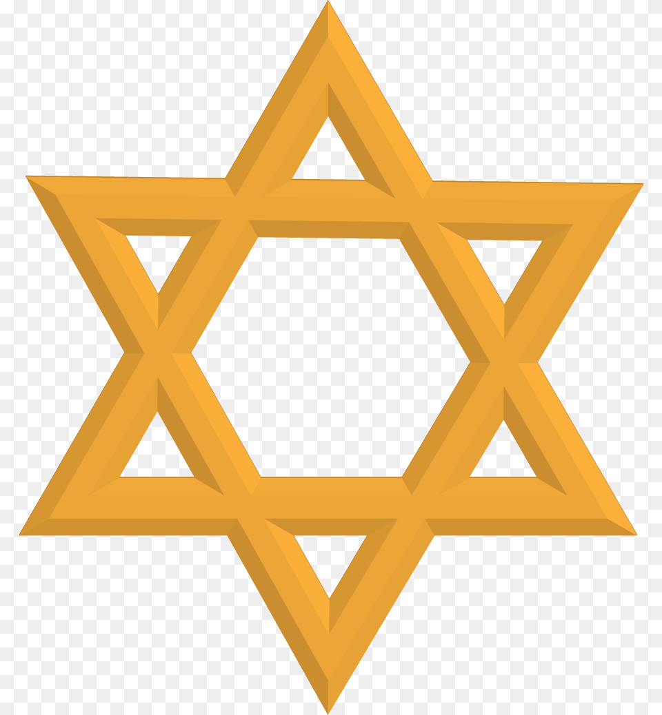 Gold Star Of David Symbol Of Judaism, Star Symbol, Cross Png Image