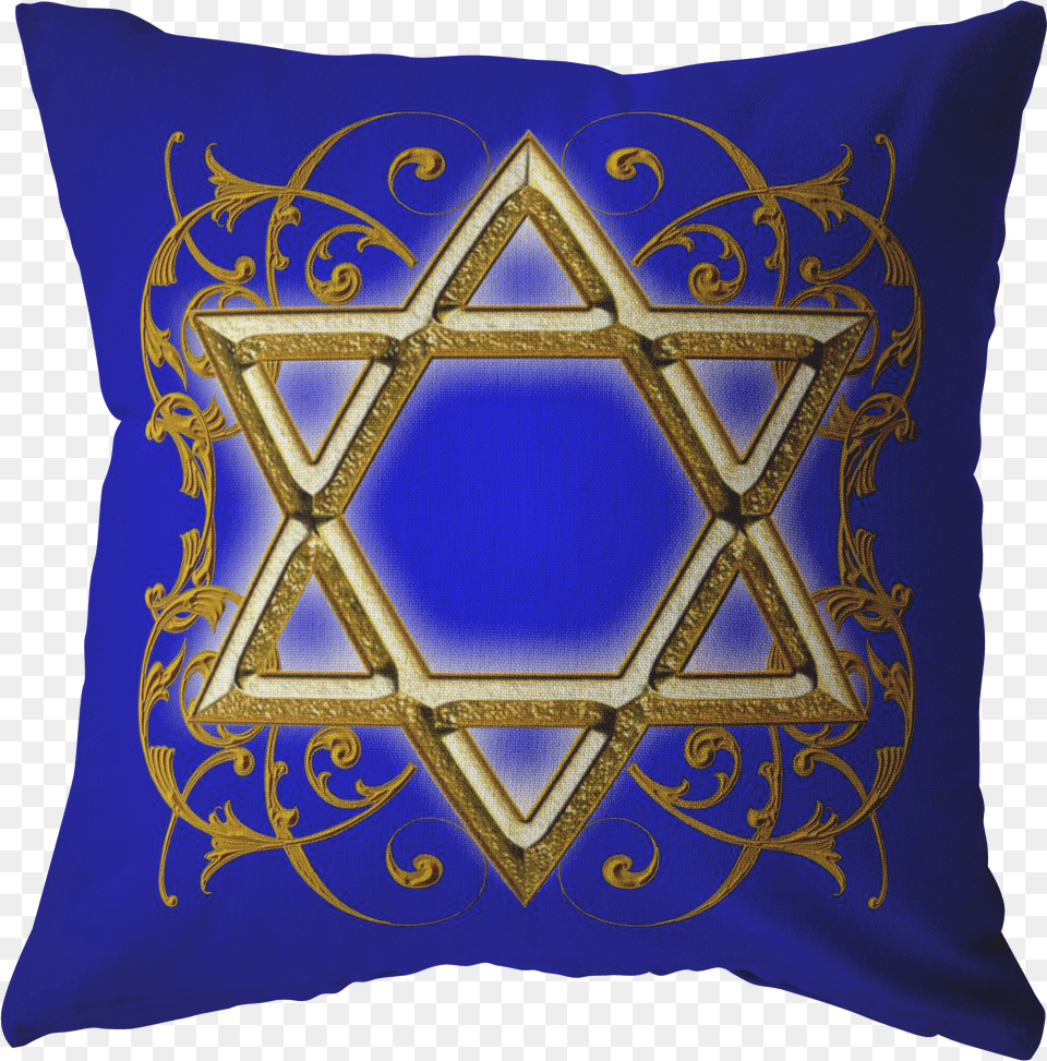 Gold Star Of David Throw Pillow U2013 Celtic Art Store Judaism Gold Star Of David, Clothing, T-shirt Free Png Download