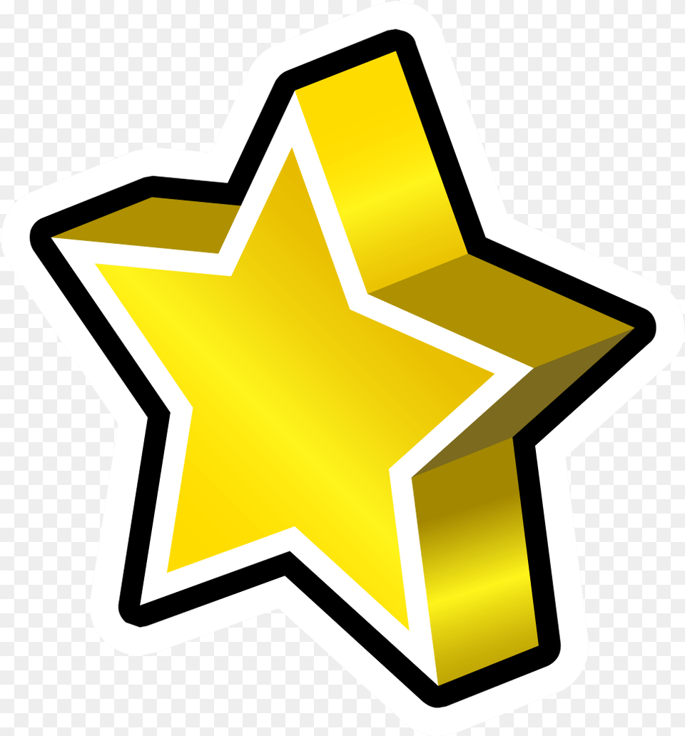 Gold Star Pin Club Penguin Star Pin, Star Symbol, Symbol Free Png