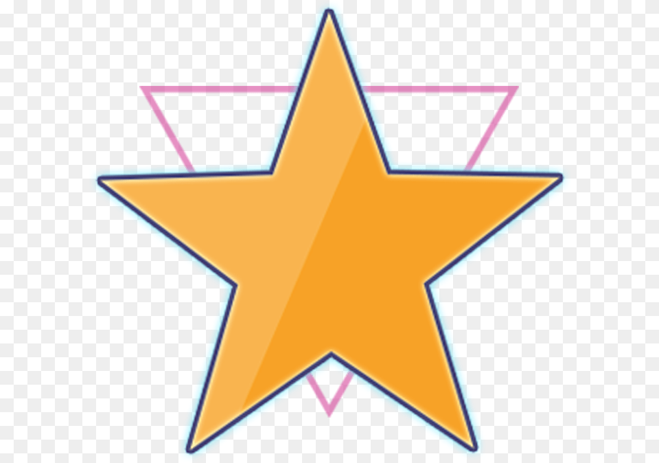 Gold Star Sticker Fivepointed Star And Triangle U Look Cute Today Meme, Star Symbol, Symbol Png Image