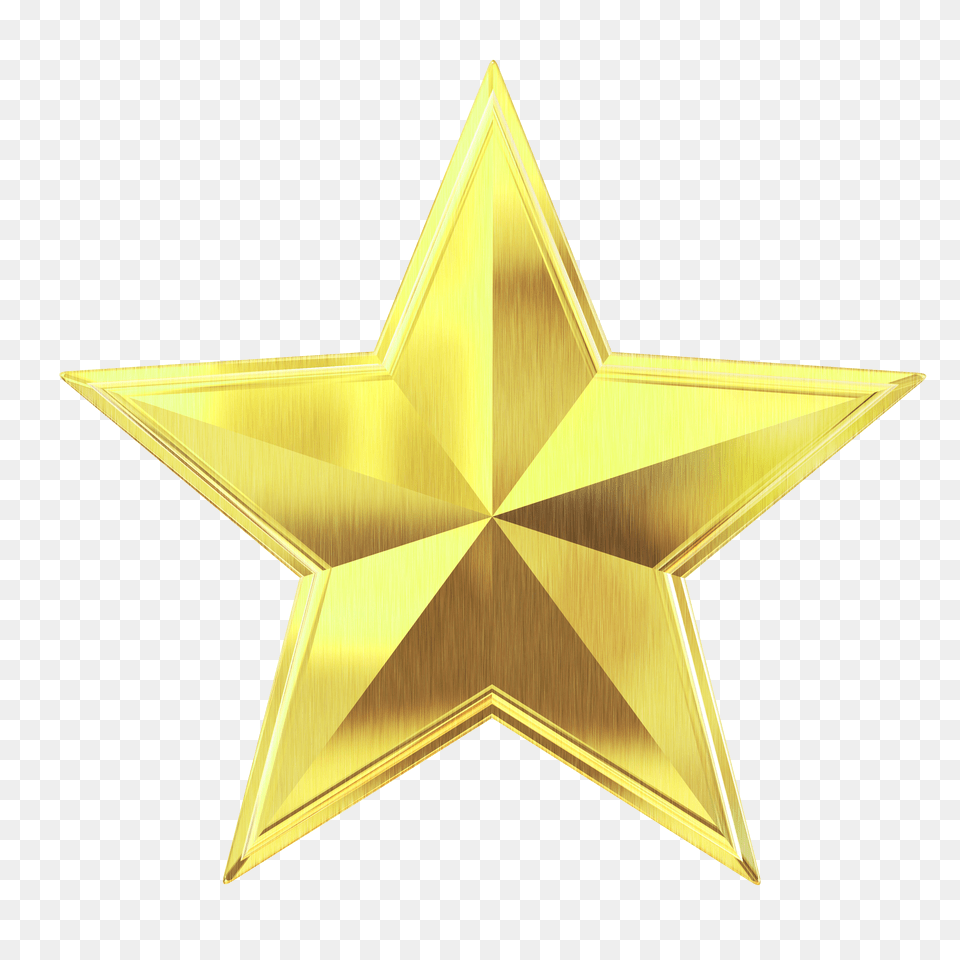 Gold Star Transparent Clipart Star, Star Symbol, Symbol, Cross Png Image