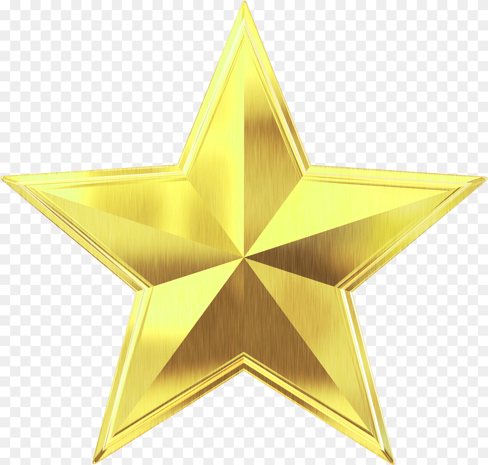 Gold Star Transparent Image Gold Star, Star Symbol, Symbol, Cross Free Png Download