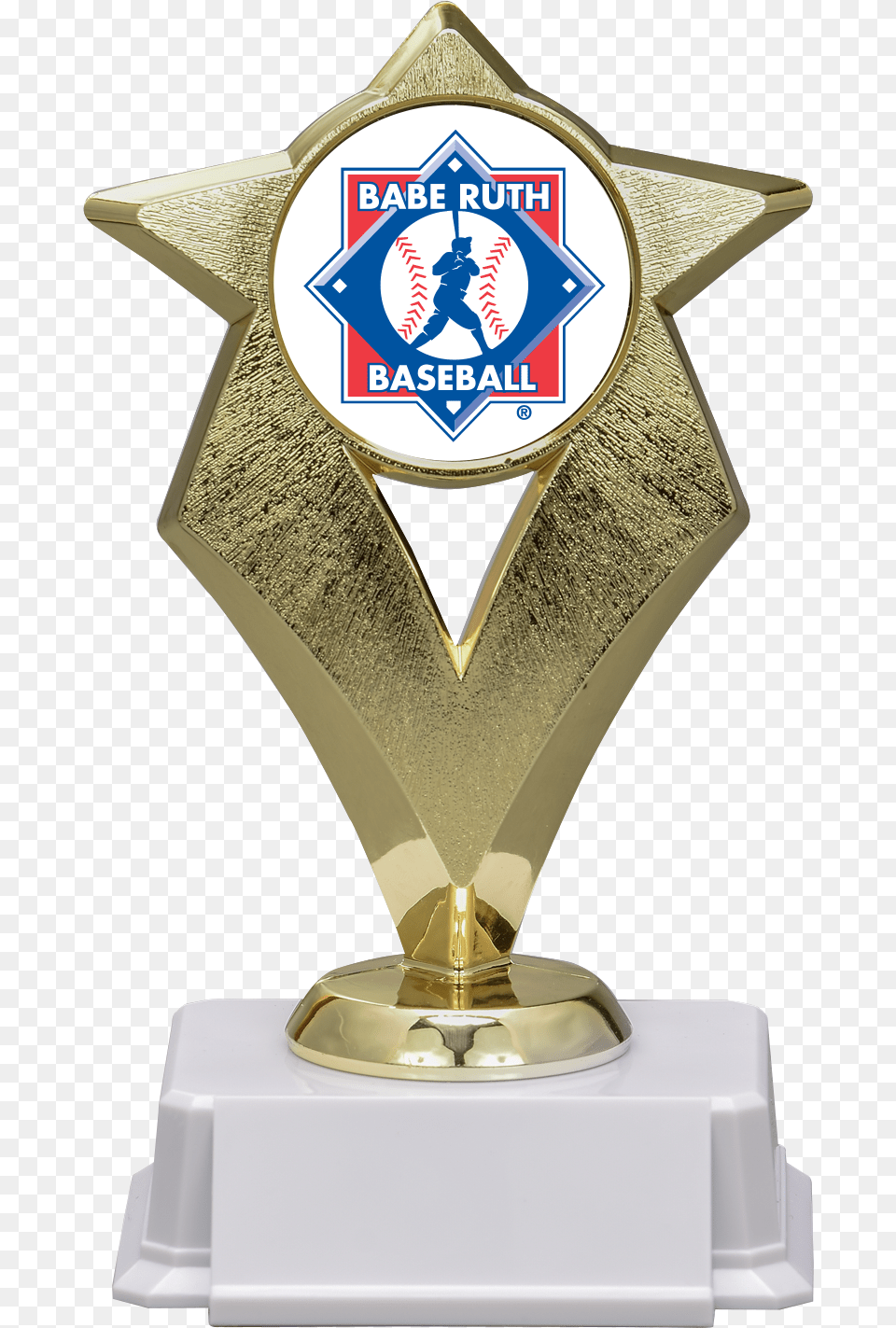 Gold Star Trophy Babe Ruth Baseball Free Png Download