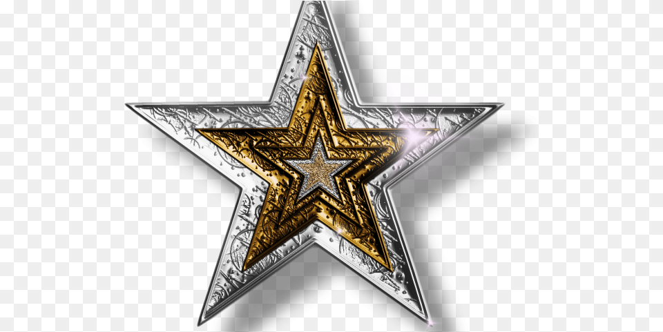 Gold Stars Clipart Silver And Blue Star Full Size Blue Star Glitter Clipart, Star Symbol, Symbol, Cross Free Png Download