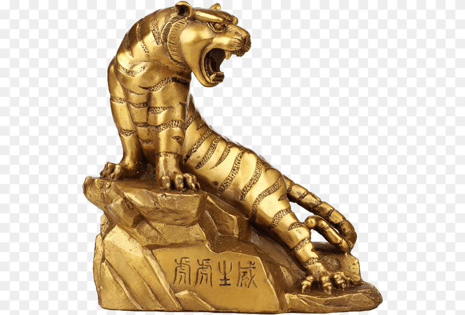 Gold Statue Gold Tiger Statue, Animal, Bronze, Lion, Mammal Free Png