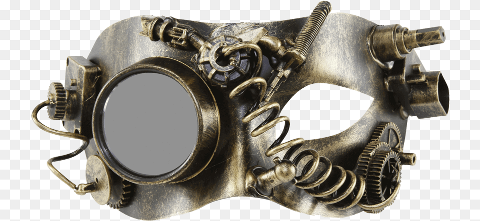 Gold Steampunk Monocle Eye Mask Mask, Accessories, Bronze, Goggles, Device Free Transparent Png