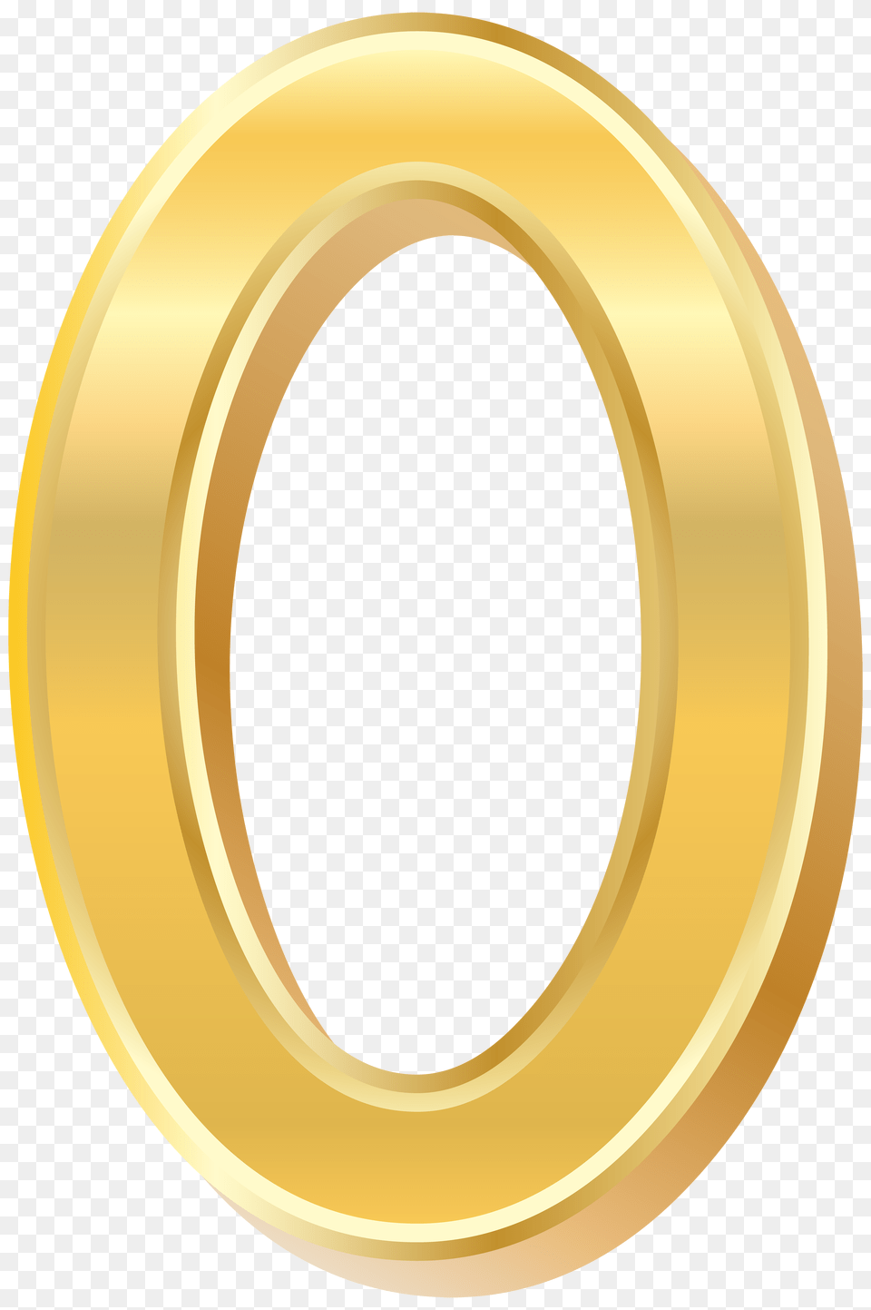 Gold Style Number Zero Clip Art, Disk Png