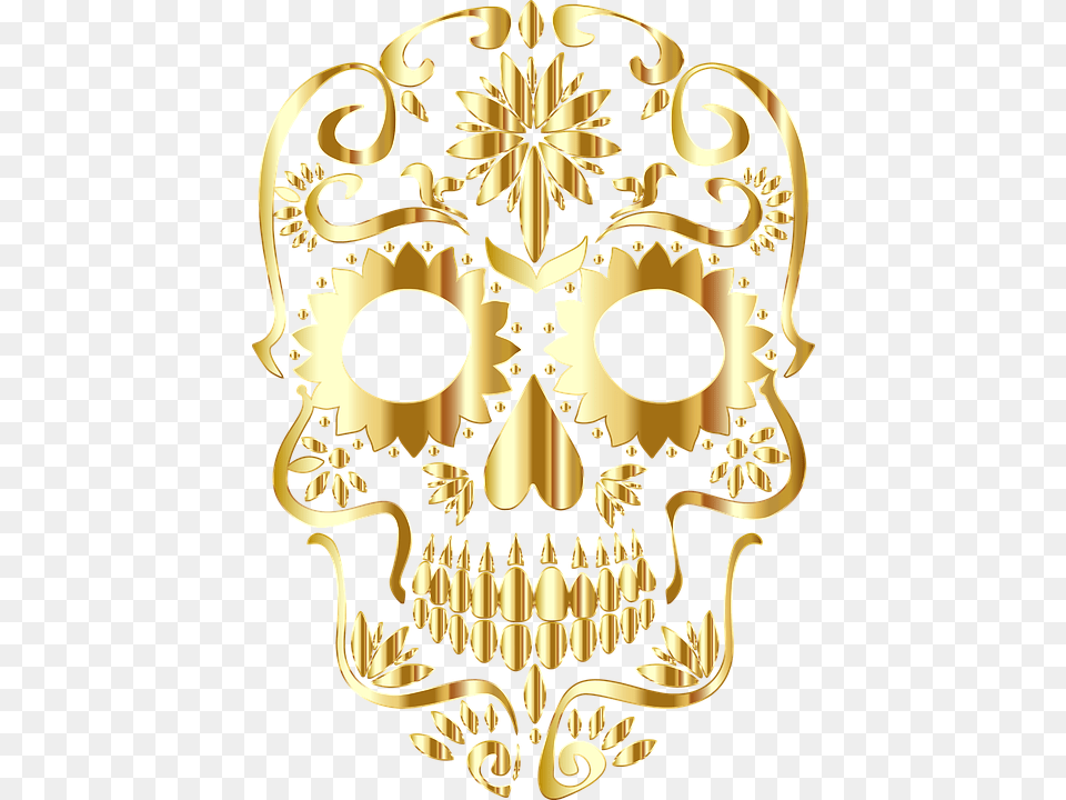 Gold Sugar Skull, Chandelier, Lamp Free Png