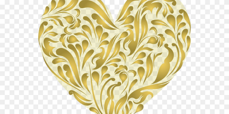 Gold Swirl Clipart Gold Heart Clip Art, Pattern Free Png Download