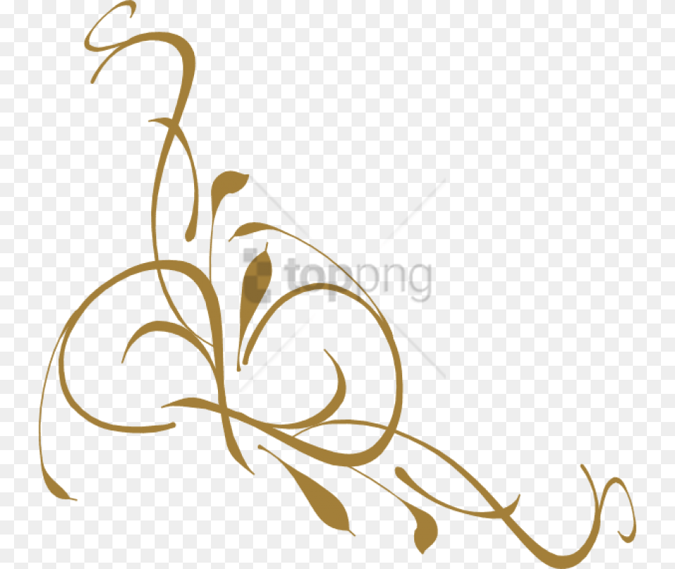 Gold Swirls With Transparent Funeral Program Clipart, Art, Floral Design, Graphics, Pattern Png Image