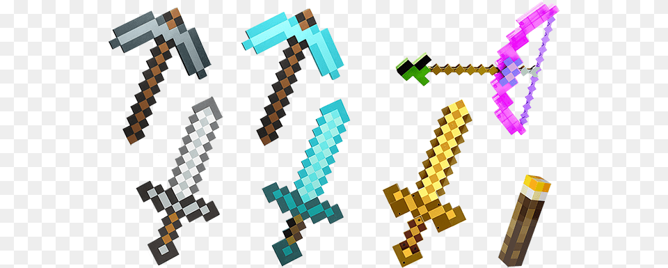 Gold Sword Transforming Gold Sword Pickaxe Minecraft Pickaxe Sword Diamond, Dynamite, Weapon Free Png Download