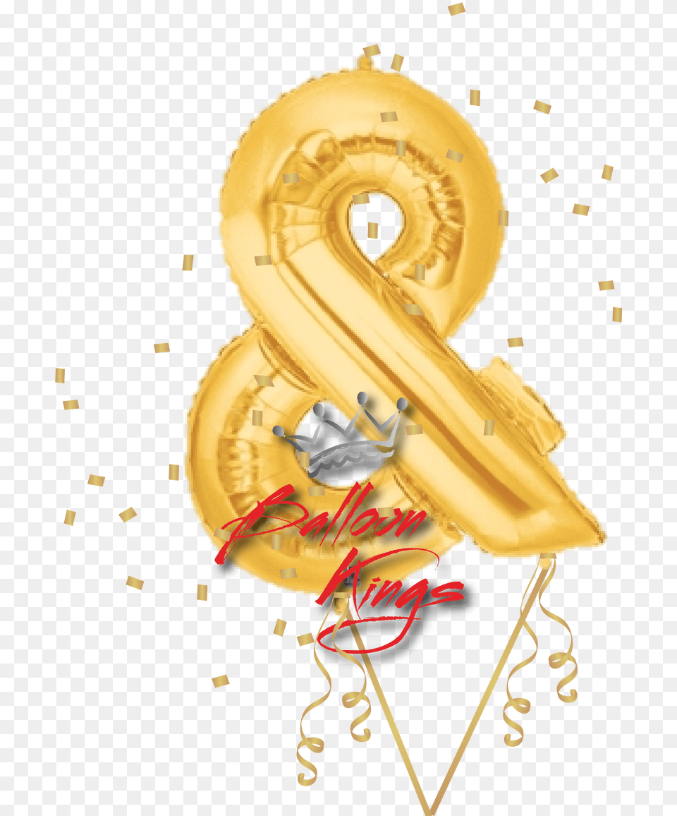 Gold Symbol Ampersand 40 Megaloon Gold Ampersand Balloon, Text, Number Free Png Download