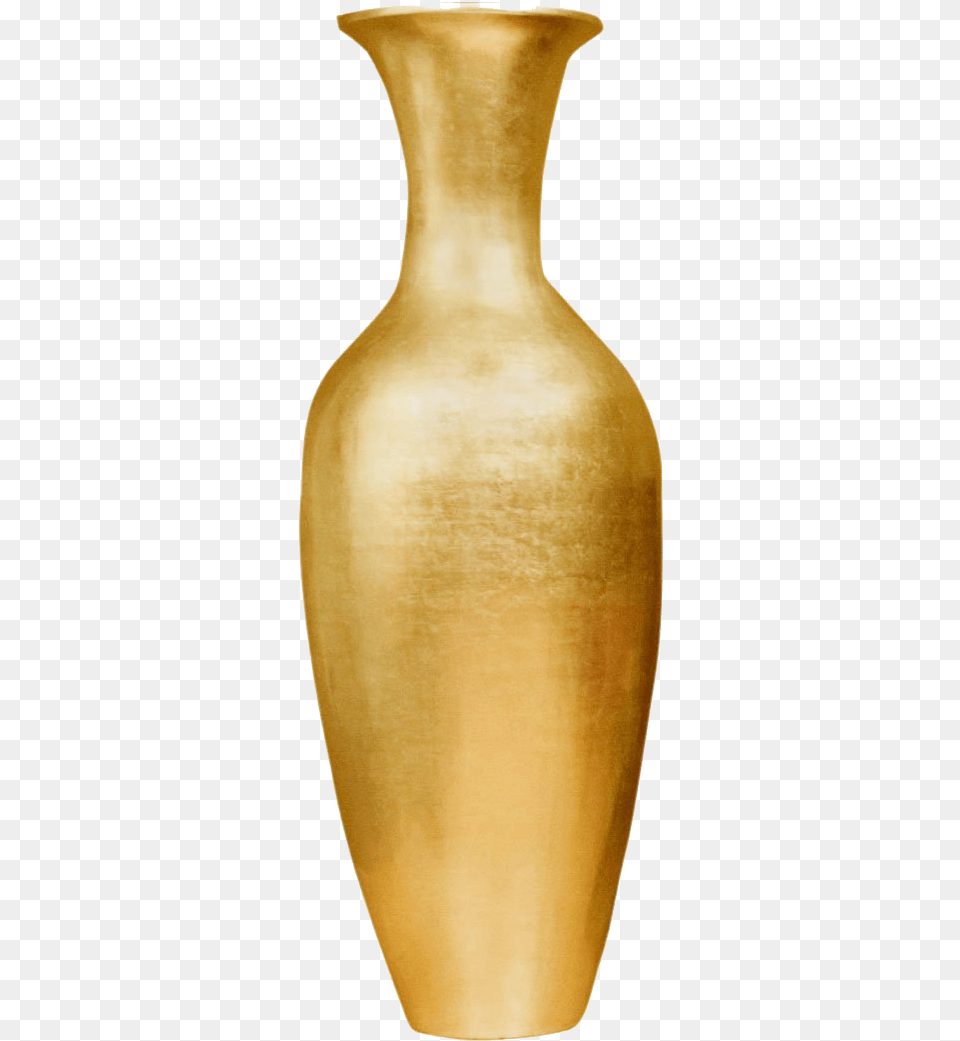 Gold Tall Floor Vase, Jar, Pottery, Urn, Person Free Png