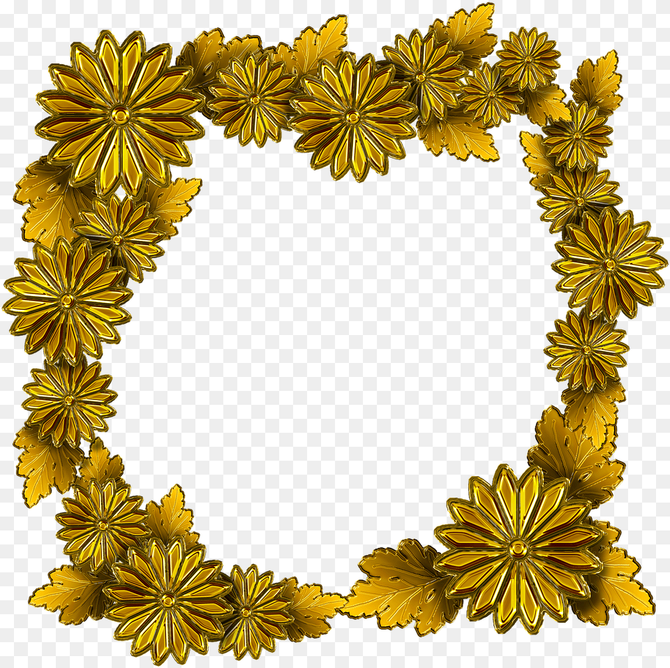 Gold The Frame Chrysanthemum Flowers Photo Orange Chrysanthemums Clipart, Flower, Plant, Accessories Png