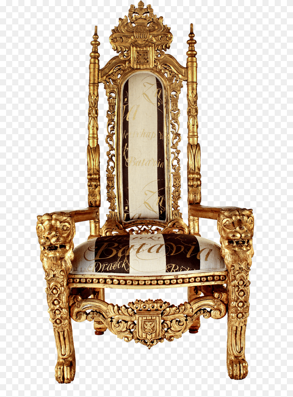 Gold Throne, Chair, Furniture, Armchair Png