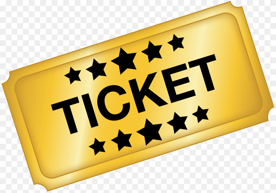 Gold Ticket Cinema Ticket Golden, Text, Paper, Flag Free Png