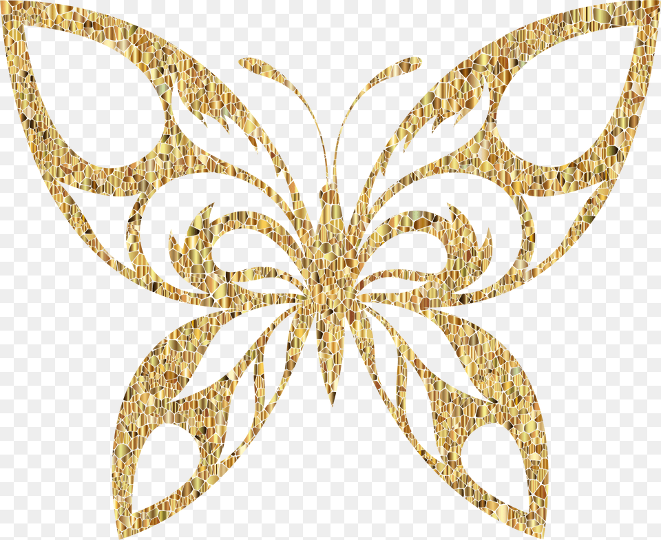 Gold Tiled Tribal Butterfly Silhouette Clip Arts Gold And Pink Butterfly, Accessories, Jewelry, Chandelier, Lamp Png