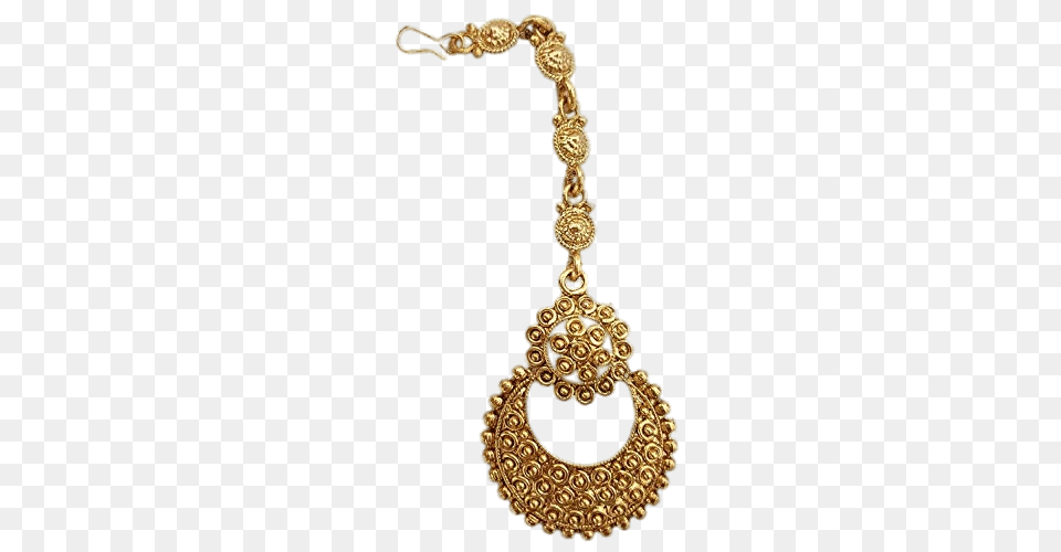 Gold Tone Maang Tikka, Accessories, Earring, Jewelry, Necklace Png Image